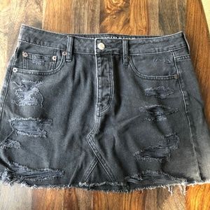 AE High Waist Black Denim Skirt